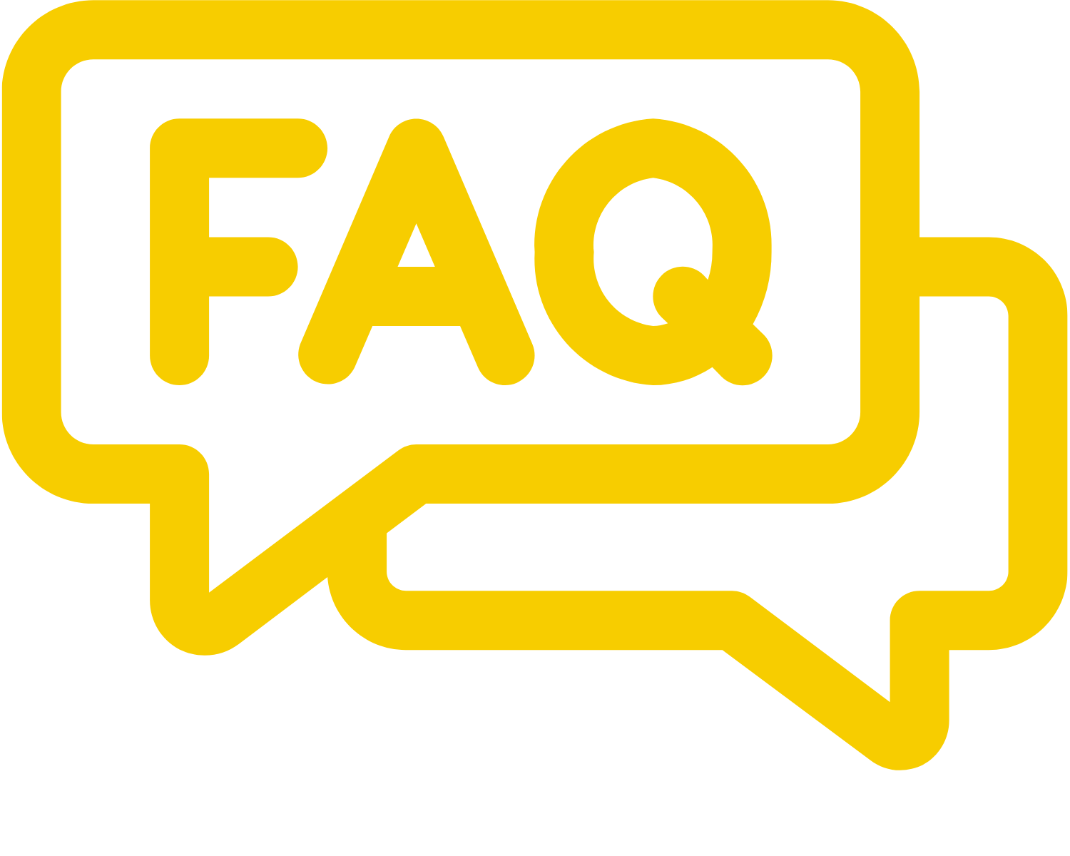 a callout in yellow with the letters FAQ